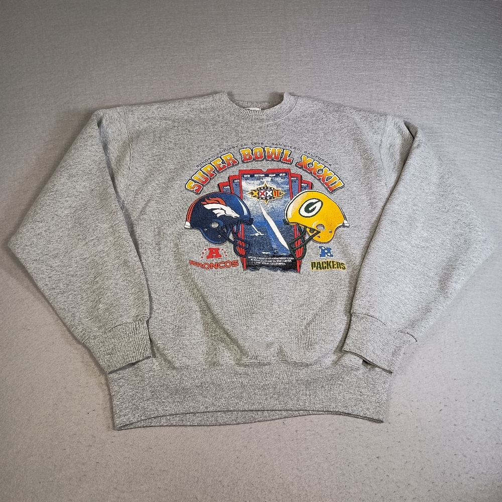 Vintage Super Bowl XXXII Broncos Packers Pro Player Arch 90's Mens XL Sweatshirt